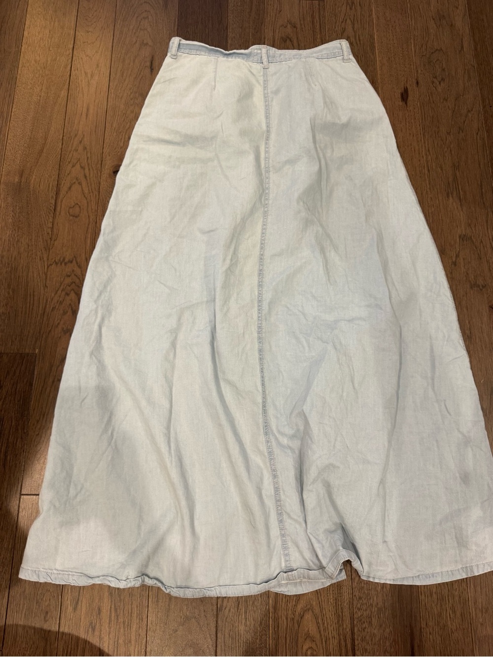 pistola Light Blue 100% cotton chambray Button-Front Maxi Skirt - Picture 5 of 5